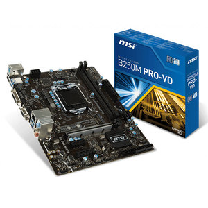MSI B250M PROVDは、LGA1151ソケット用の32 GBDDR4メモリサポート7番目/6番目のIntel Core/PentiumCPUを備えたMATXゲーミングマザーボードを使用しました