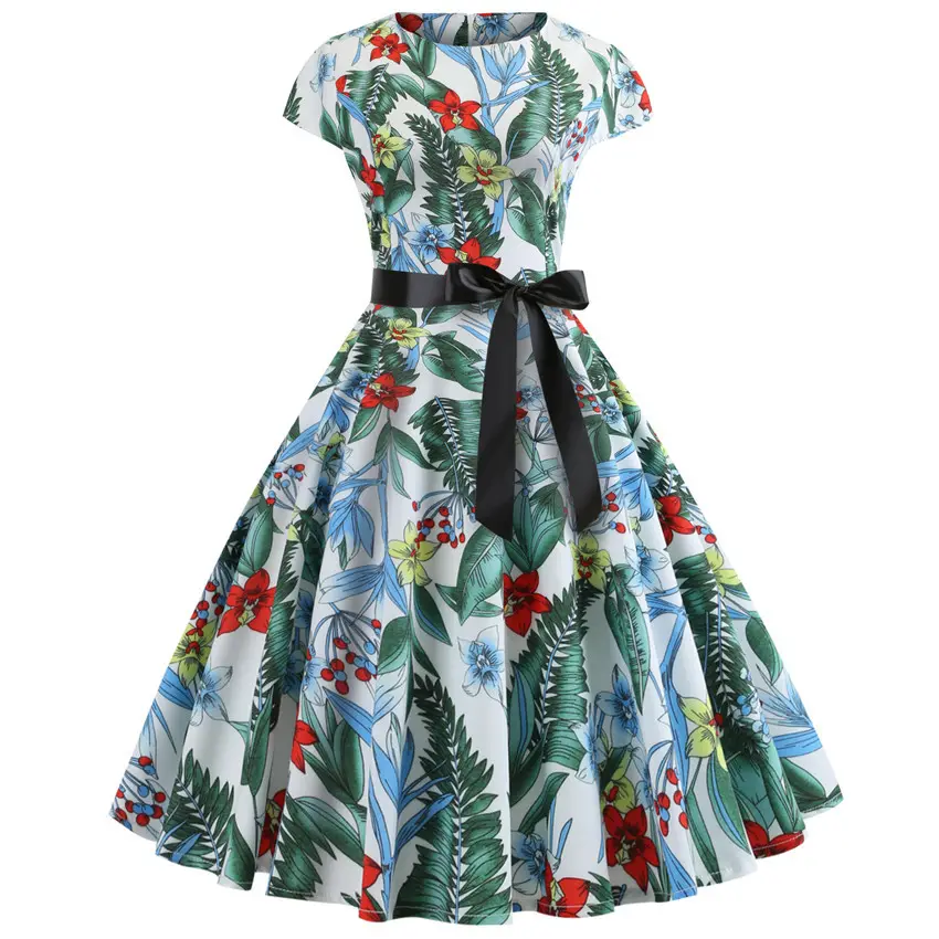 Nueva Llegada 50S Retro Rockabilly Dama DE HONOR vestido vintage vestido de cóctel de los años de 2017