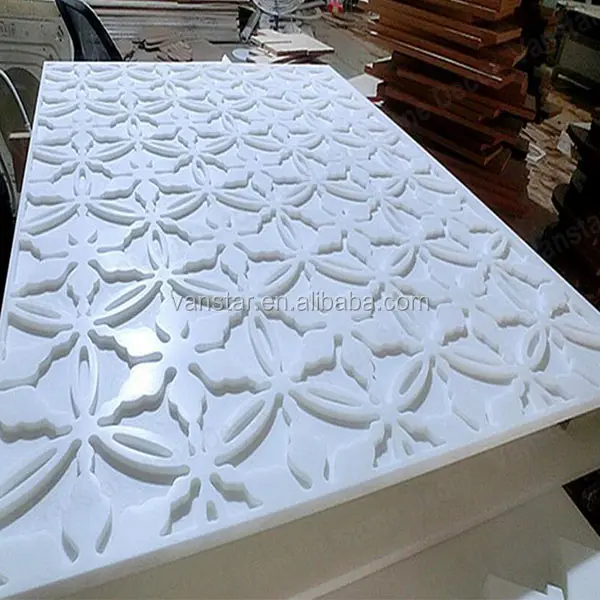 Panel de superficie sólida de acrílico puro con LOGO de patrón de grabado CNC, 100%