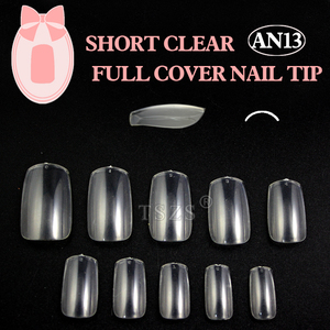 TSZS Professional Square Shape False Nail Tips Strong 500個ABS Acrylic Nails Short Transparent Full Cover Finger Nail Design