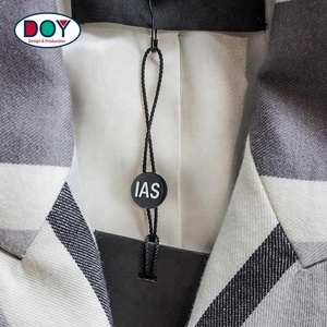 <strong>Custom</strong> Embossed Logo Black Plastic Nylon Hang <strong>Tag</strong> <strong>String</strong> for Garment - Product Image 2