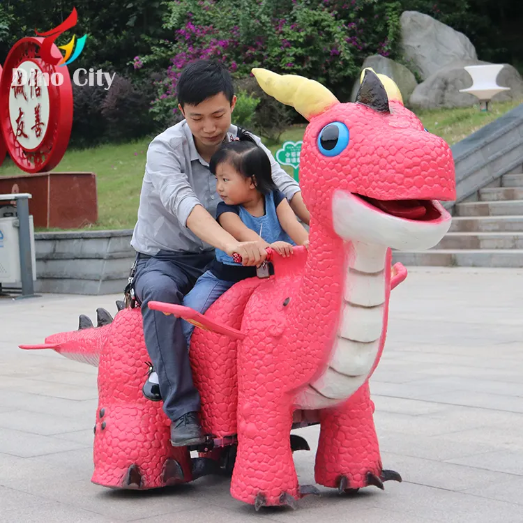 Mechanical Animatronic dragon amusement animal kiddie rides