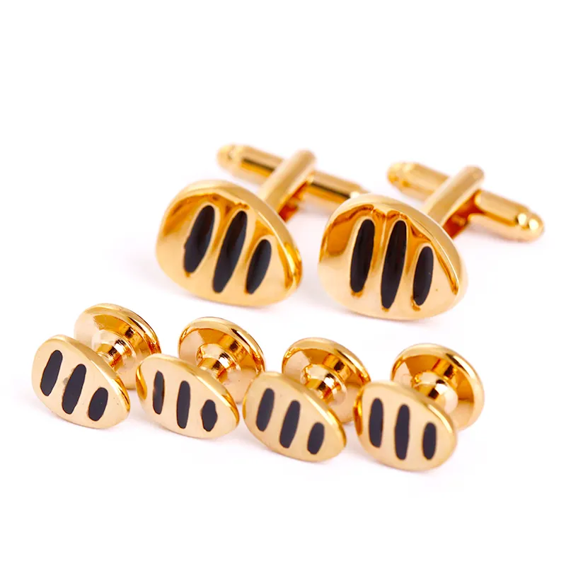 18K oro placcato gemelli e tuxedo shirt studs set