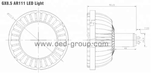 Dahili sürücü 25 W AR111 GX8.5 bankası Spot işık ampul ile değiştirilmesi için G8.5 Halide halojen lambalar - Product Image 6
