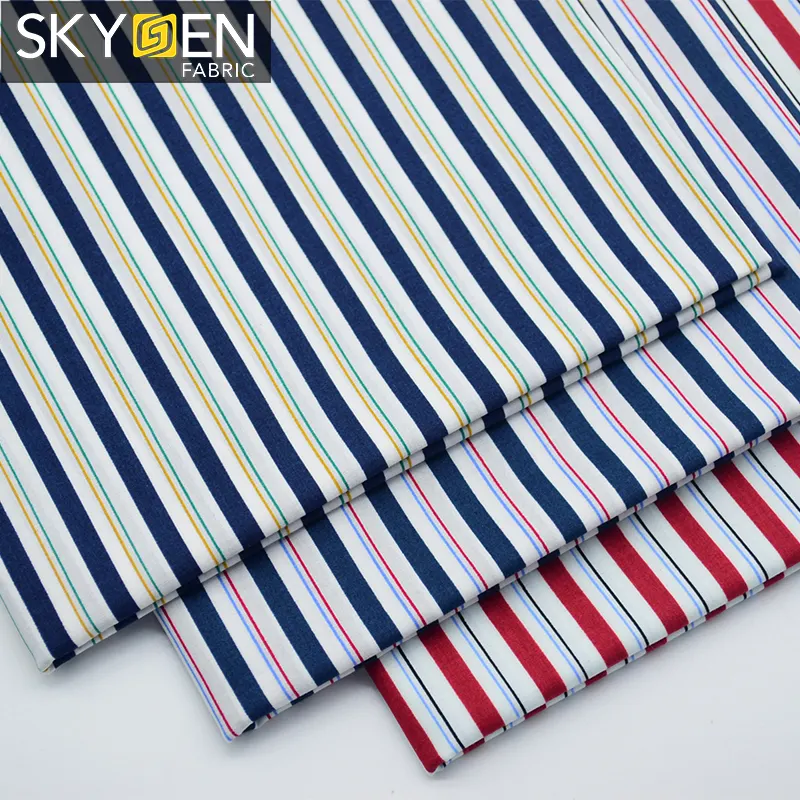 Skygen Leinwand bindung weiche benutzer definierte Hemd zweifarbige Baumwolle Ticking Stripe Stoff