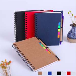 Cuaderno A5 A6 de papel Kraft en espiral con bolígrafo, notas adhesivas, marcador, banderas de pestañas de colores, tapa dura, Logo personalizado, cuaderno de notas de bolsillo - Product Image 5