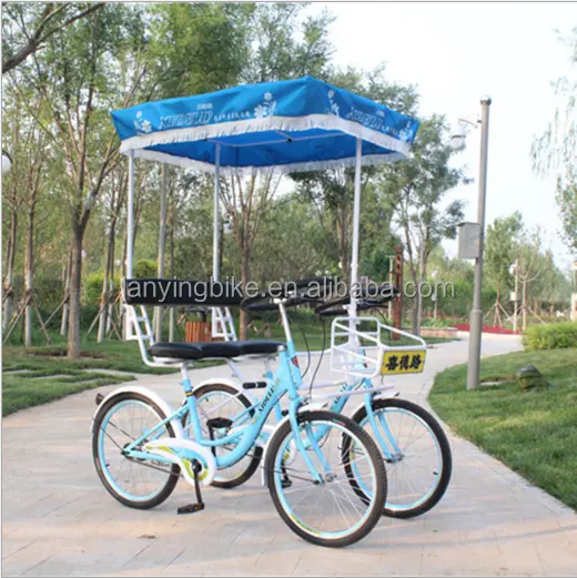 Bicicleta en tándem de 2 asientos de alta calidad, venta al por mayor de china, bicicleta de cuatro ruedas con pedal de surrey