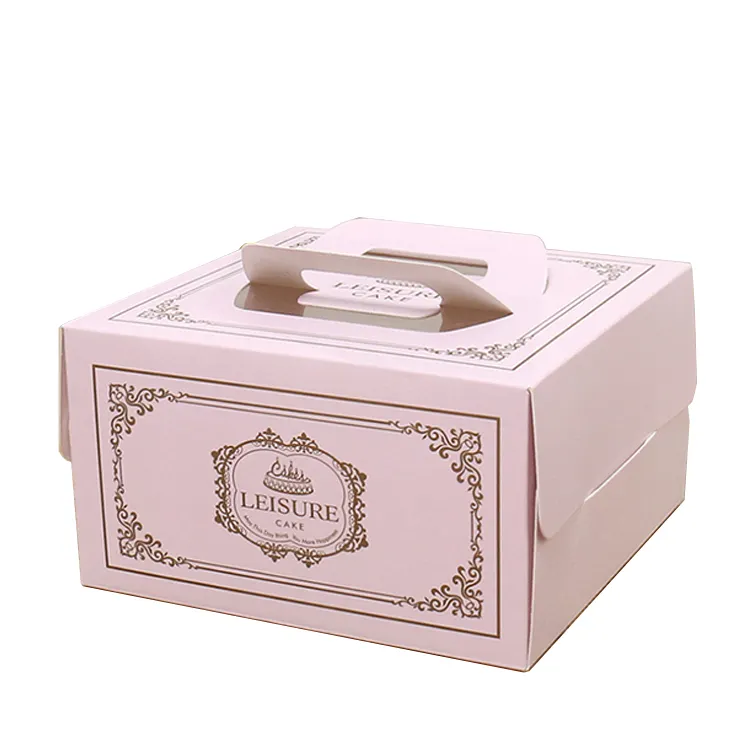 Caixa de embalagem personalizada da caixa da embalagem do bolo do papelão da impressão do design para o bolo