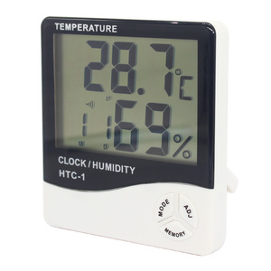 HTC-1 דיגיטלי LCD טמפרטורת לחות קיר רכוב שעון מדחום מדדי לחות מד