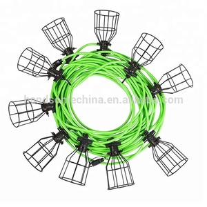 125V 50-100ft SJTW12AWG Heavy Duty Construction String <strong>Lights</strong> With Metal Caged Sockets - Product Image 2