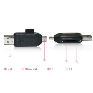 2in1マイクロUSBOTGカードリーダーユニバーサルUSBTF/SDカードリーダー電話拡張ヘッダーAndroidPC用SDカードアダプター