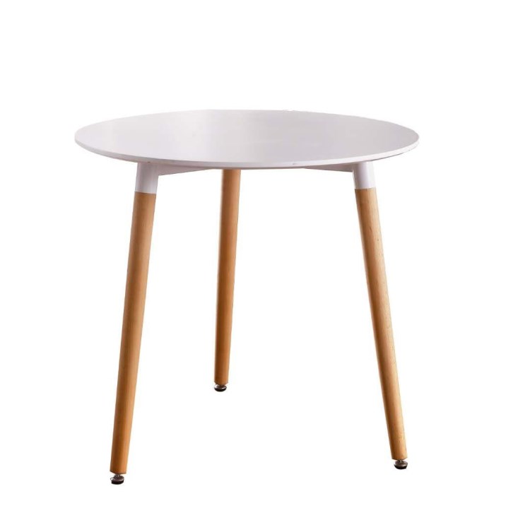 White wood round chinese dining table