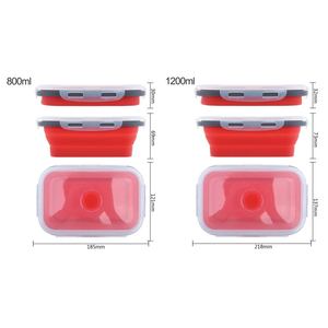 Conjunto de 4 pcs dobrável Silicone lancheiras portátil Food Storage <span class=keywords><strong>Container</strong></span> com Fácil Carry <span class=keywords><strong>Handle</strong></span>