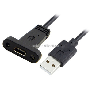USB-C ประเภท C หญิงที่มีแผงสกรูติดกับ USB 2.0 A สายเคเบิลข้อมูลชาย - Product Image 5