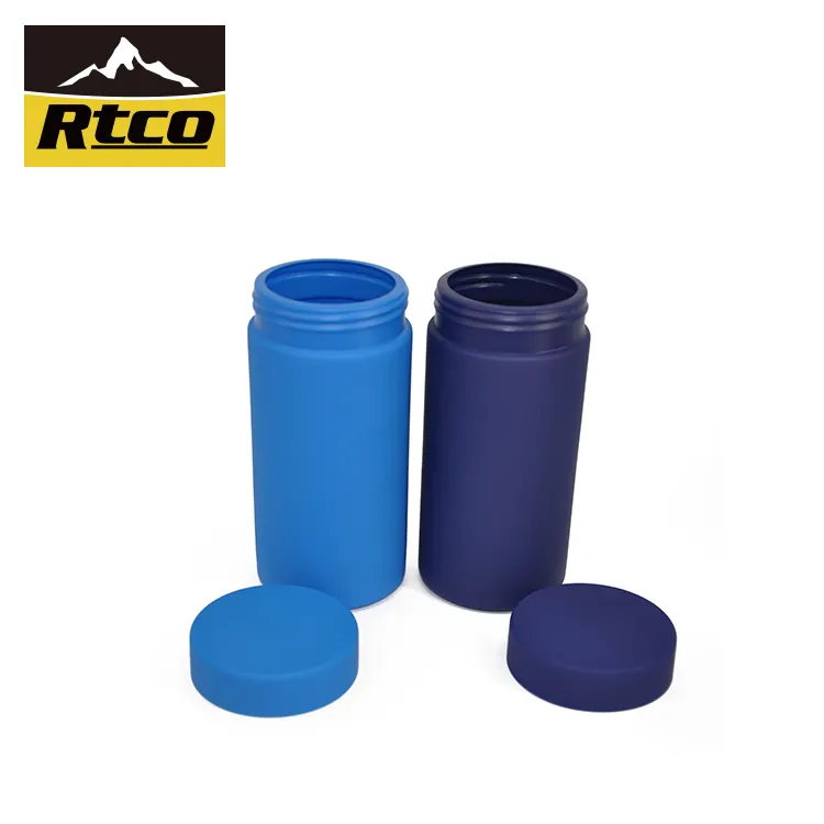 RTCO 8oz Yumuşak Dokunmatik Siyah HDPE geniş ağızlı şişe