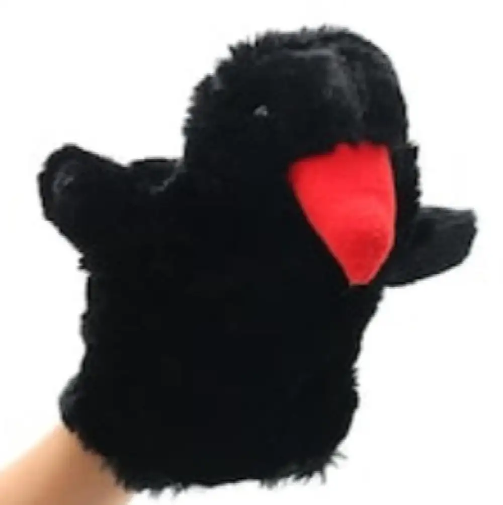 De peluche de felpa Crow marioneta de mano al por mayor lindo marioneta de dedo