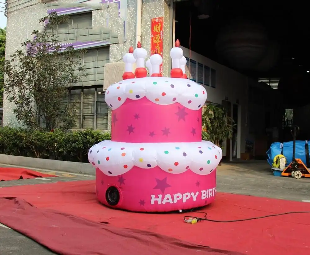 2m di alta su misura gonfiabile felice torta di compleanno per la evento AD-100