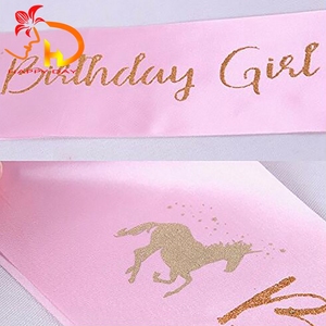 สายคาดเอวสีชมพูสำหรับเด็ก,อุปกรณ์งานเลี้ยงวันเกิดลายยูนิคอร์น - Product Image 4