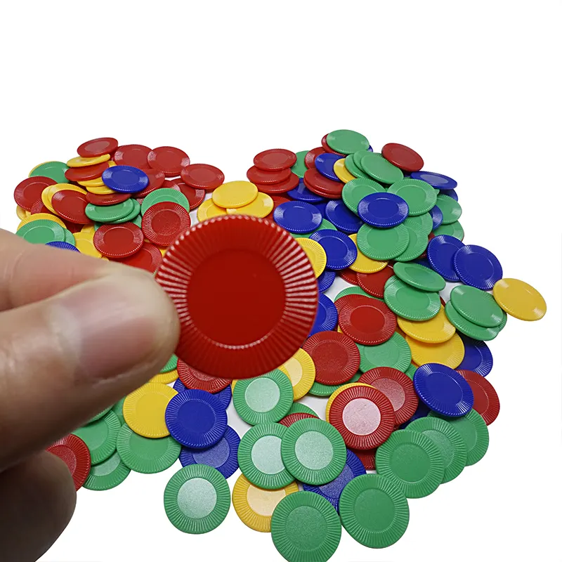 solid color small plastic chips used in children game