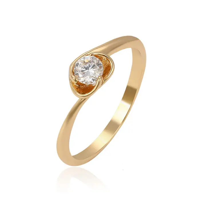 Xuping-anillos de boda chapados en oro para mujer, diseño de anillos dorados de 1 gramos, con precio, 13961