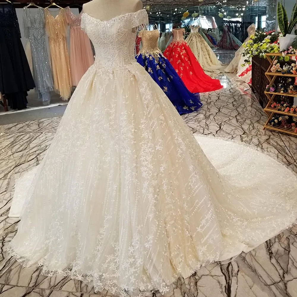 Ls30074 vestido de casamento, vestido de noiva com laço catedral, original, estilista, 100%