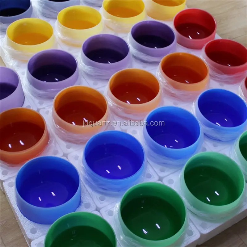 Хит продаж, поющие чаши из цветного кварцевого кристалла из Китая