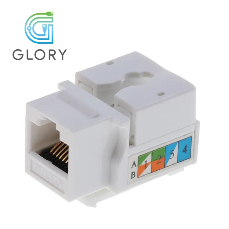 Glory Stock, venta al por mayor, conector de Cable de red, conector de pared, conector Cat6 RJ45 Keystone