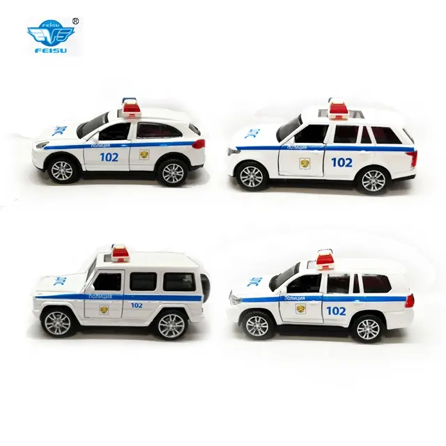 Feisu 1 32 escala estilo russo, polícia, die-cast, carro de brinquedo, veículo de metal, carro de brinquedo para venda