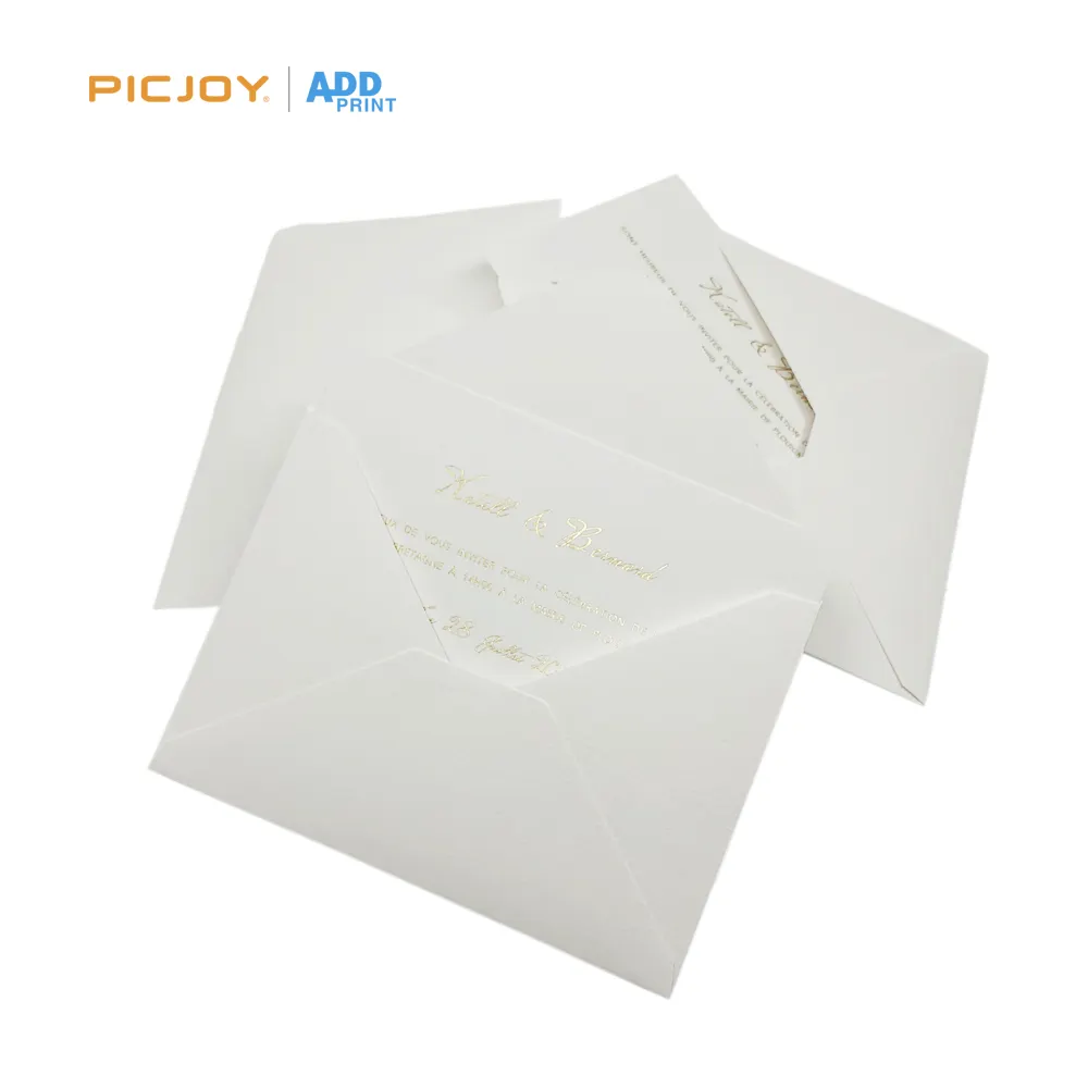 150*105mm personalisierte dienstleistungen gold heißer folie stempel kunst papier Einladung karte mit umschlag druck in shanghai