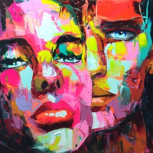 Dafen el yapımı sanat bıçak palet bıçağı figürü yüz boyama ev dekorasyon POP Art resim - Product Image 2