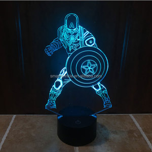 STLマーベルシビルウォーキャプテンアメリカ3DライトLED手作りスーパーヒーロー3D電球イリュージョンランプLEDムードライトキッドギフト - Product Image 5