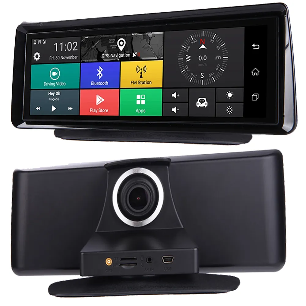 8 pollici Android Car DVR Dash cam Registratore di Guida di Navigazione GPS 4G ADAS con la Parte Posteriore Della Macchina Fotografica Dell'automobile video Recorder 24 ore Monitor DVR