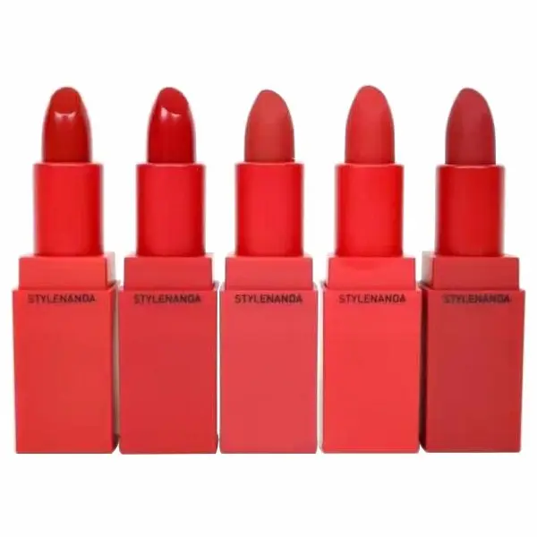 OEM di alta qualità opaca non tazza impermeabile a lunga durata cinque colori glorioso rossetto di bellezza Set per 3ce