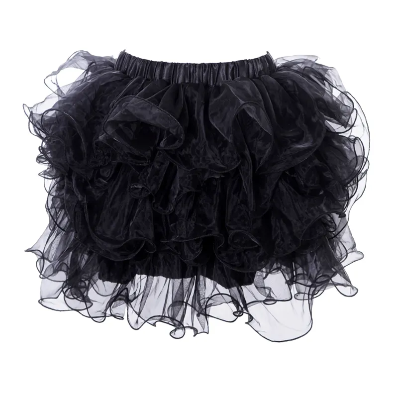 Falda tutú de Organza púrpura para mujer, falda Sexy de capas góticas con volantes, ropa interior de Burlesque, ropa interior de Club de baile