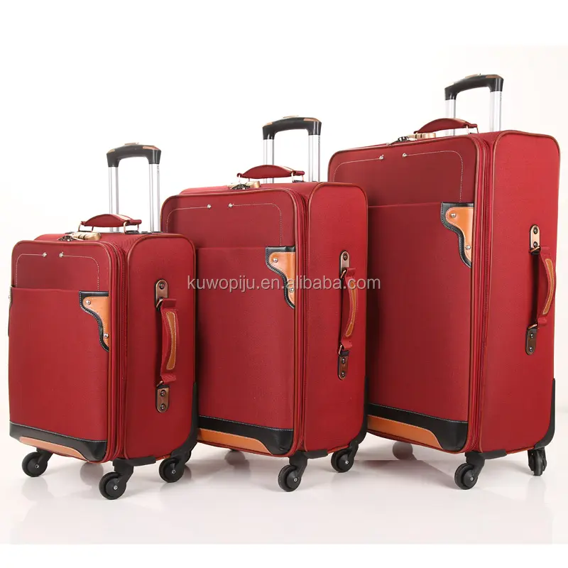 Barato 3PC lado macio Tecido expansível viagem trolley bagagem saco rolando 4 rodas carrinho vertical caso