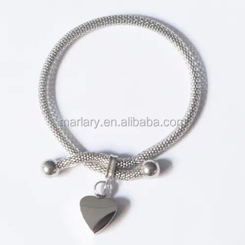 Nuovo Stile Della Maglia Bracciale A Catena Con Il Fascino Del Cuore per il Ashe