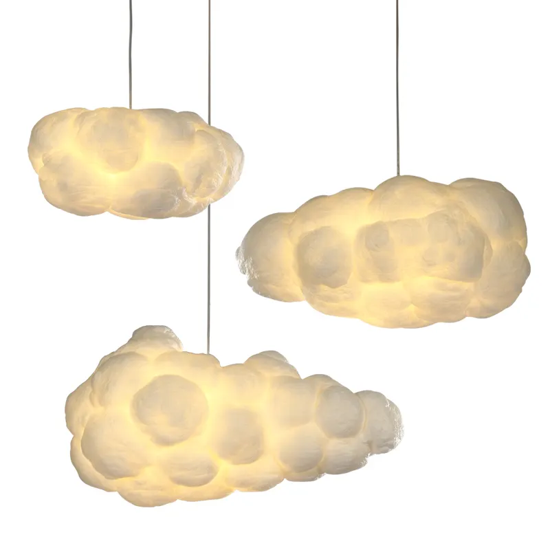 Modern rüya gibi etkisi monte Pvc Fiber bulut gölge avize aydınlatma Bar LED dekoratif kolye iç mekan lambası