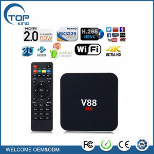 Set Top Box V88 Intelligent <span class=keywords><strong>Android</strong></span> 5.1 TV Box RK3229 UHD 4 K Quad Core 8 GB WiFi H.265 <span class=keywords><strong>DLNA</strong></span> I9W0 - Product Image 1