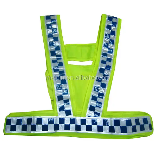 Hi-vis-cinta reflectante de verificación para chaleco de seguridad, ropa, PVC, blanco, azul