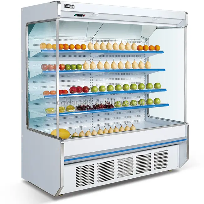 Fruit display showcase/SS201 or 304 used in fruit cooler open type for supermarket