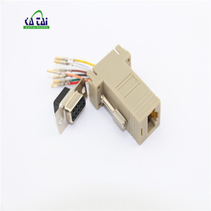 D-sub rs232 db9 adaptador fêmea para rj45, conector do computador