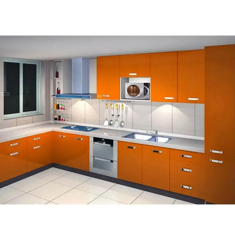 In Australia Caldo di Vendita di Orange High Gloss Armadio da Cucina Disegni