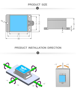 Sinvt pitada do rolo de 2 eixos, aplicação industrial, inclinômetro de ângulo, saída analógica, <span class=keywords><strong>sensor</strong></span> inercial, horizontal/vertical, instalação