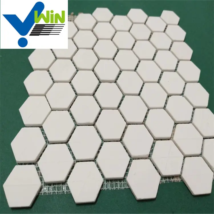 Hohe temperatur widerstand alumina hex mosaik keramik fliesen mit wearable