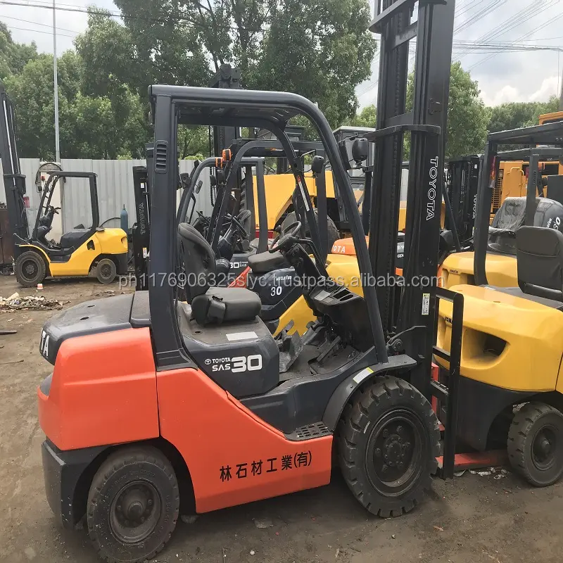 used forklift toyota 3 ton triplex free lift truck fd30 diesel forklift for hot sale