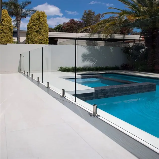 Frameless Tempered Glass Swimming Pool Fence Outdoor