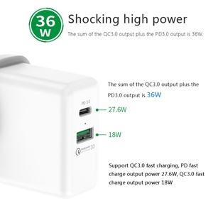 36W CE/FCC תעודה USB-C פ"ד מהיר סוג-C נסיעות קיר מהיר מטען QC 3.0 עבור iPhone אפל USB-C אנדרואיד עבור Huawei SCP