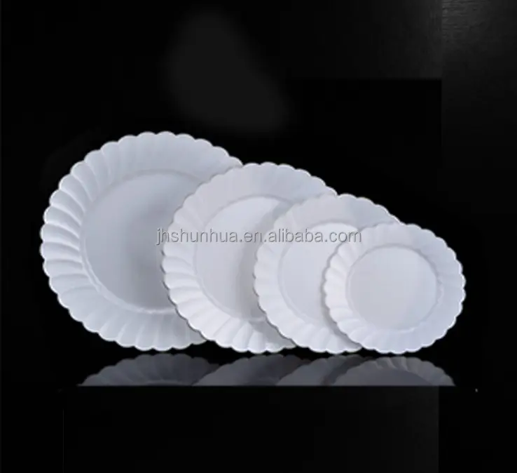 Silver coated edge Plastic Charger Plate, flower shape, Disposable Dinner Plate for Wedding, tableware