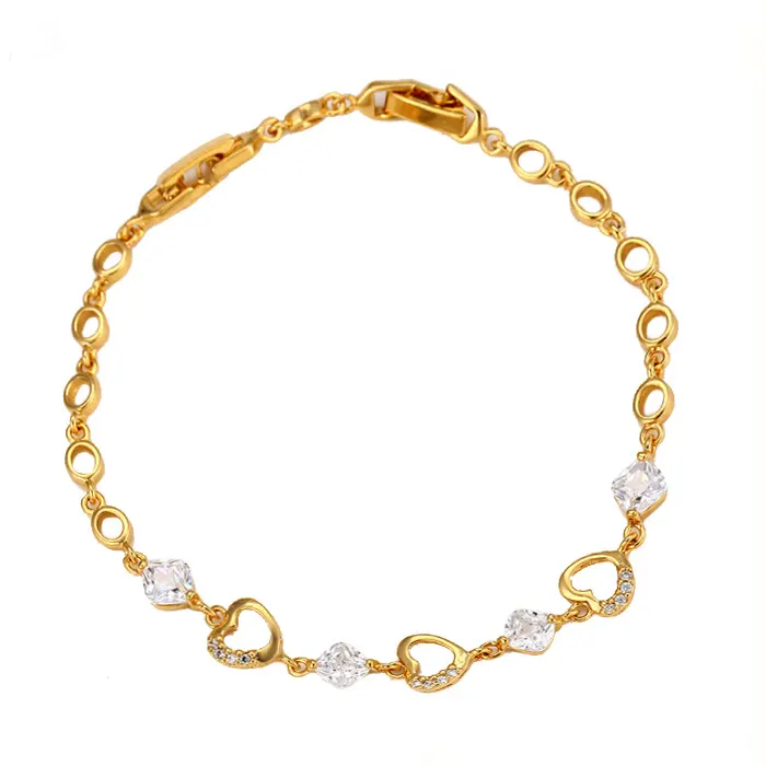 73251 و xuping مجوهرات دبي الأزياء الحصري النساء 24 كيلو الذهب سوار الزركون بالجملة