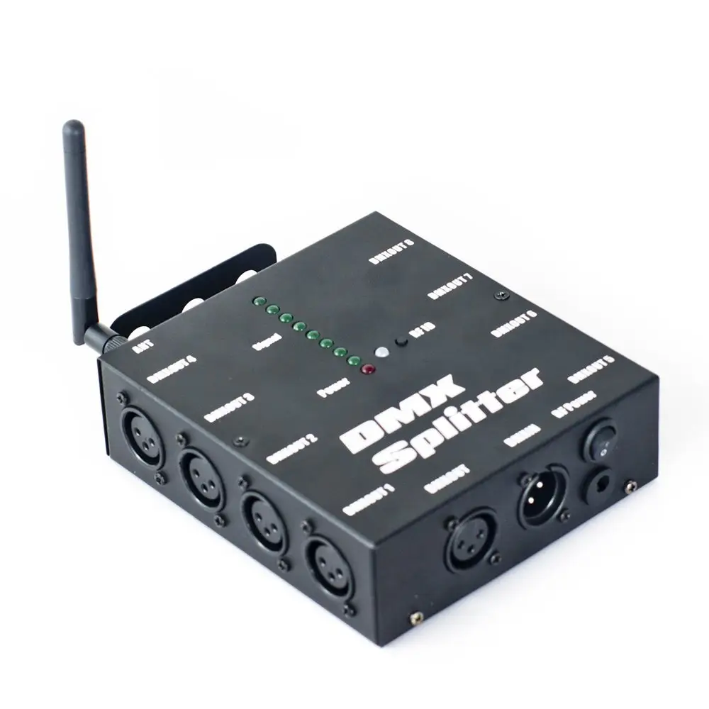 휴대용 무선 DMX512 신호 8 방법 증폭기 8CH DMX 분배기 DMX 송신기/수신기/콘솔